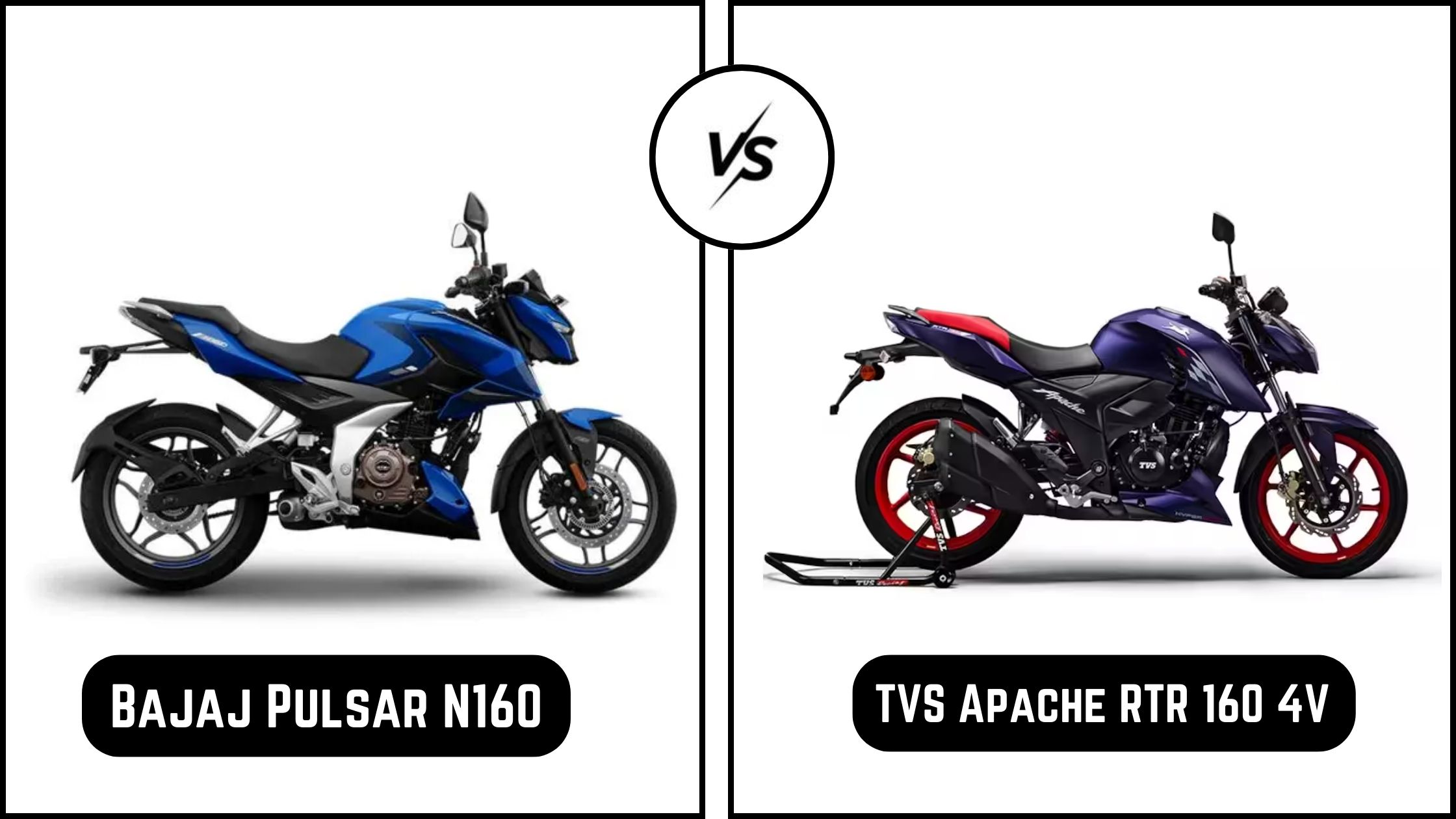 Bajaj Pulsar N160 Vs TVS Apache RTR 160 4V – Competition Check - BikeChuno