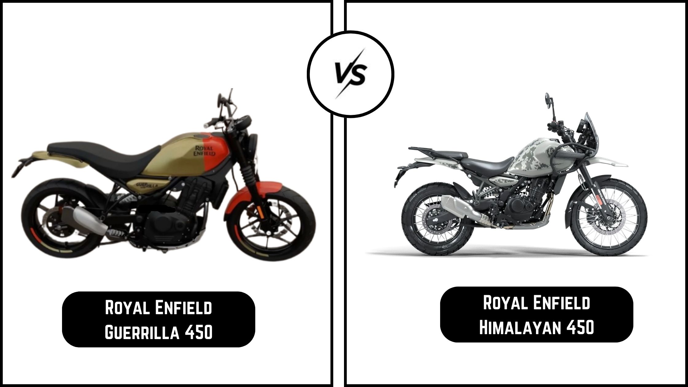 Visual Differences Between Royal Enfield Guerrilla 450 and Himalayan 450